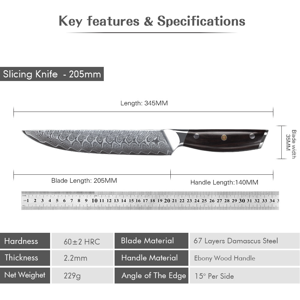 SLICING EBONY סכין פריסה בסגנון יפני